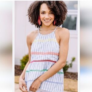 Wanderlust Tiered Striped Tank Top | Tunic. Women’s Sz-S Sleeveless | Striped